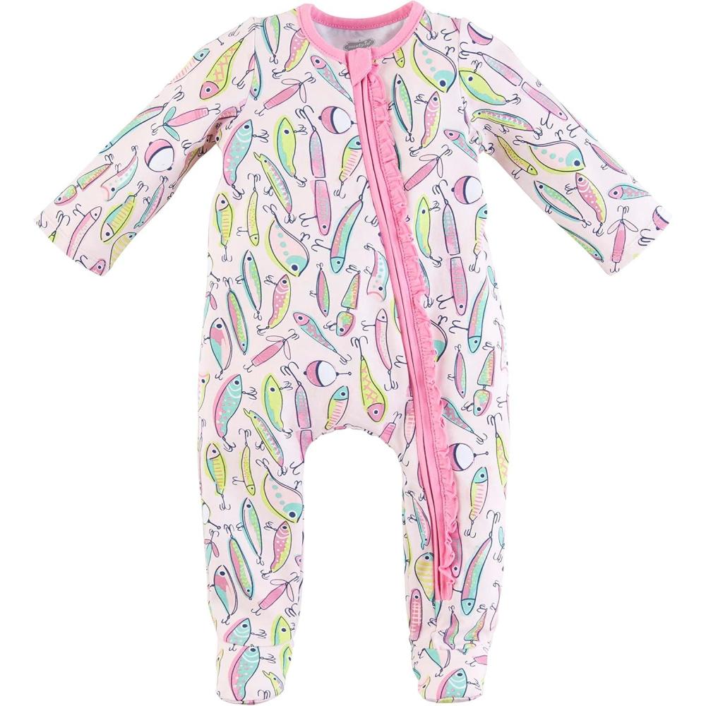 imageMud Pie Baby Girl SleeperPink Fishing