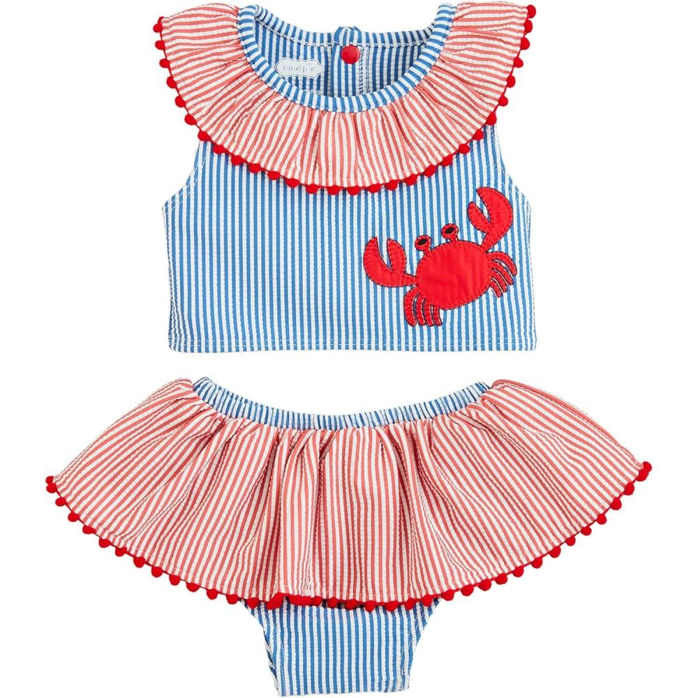 imageMud Pie BabyGirls Mud Pie Girls Seersucker Crab 2pc SwimsuitCrab