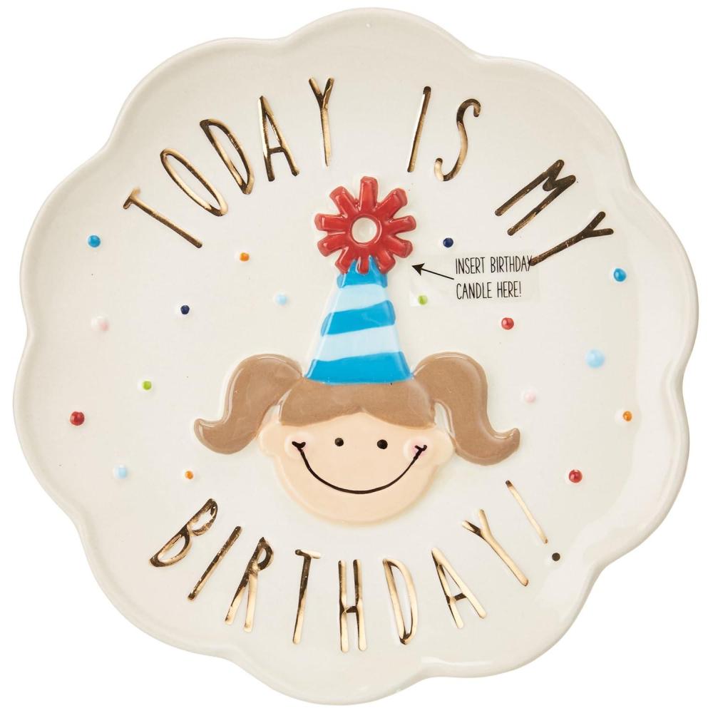 imageMud Pie Birthday Girl Celebration Candle Plate 8 x 8Girl