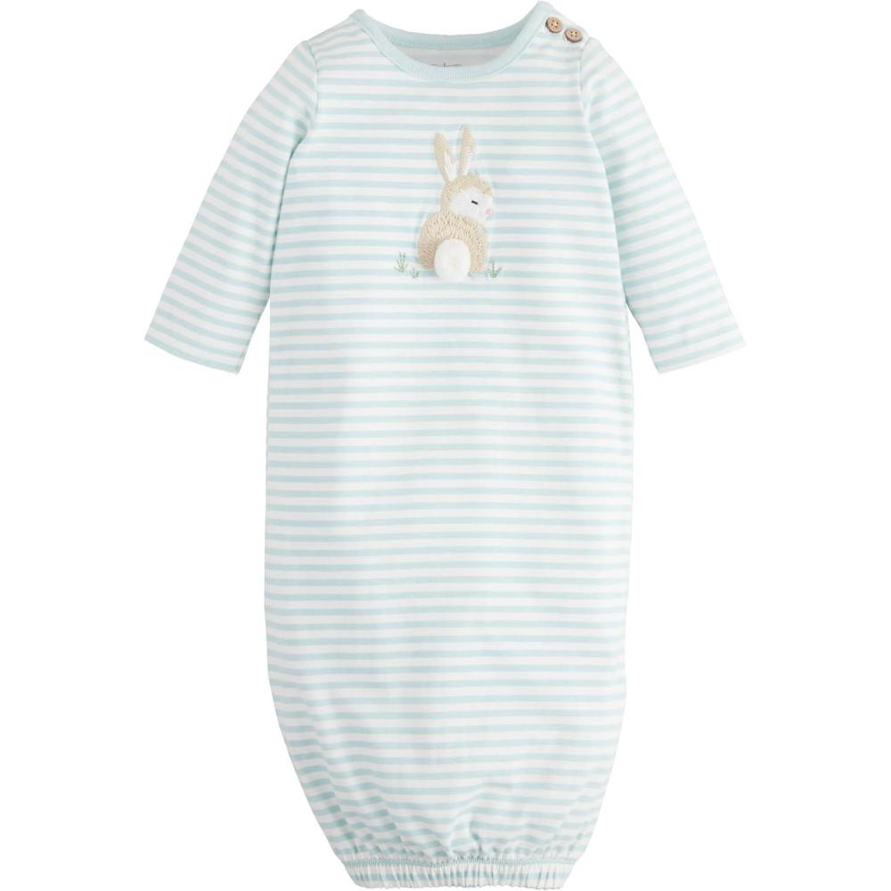 imageMud Pie Childrens Blue Stripe Bunny Gown 03M