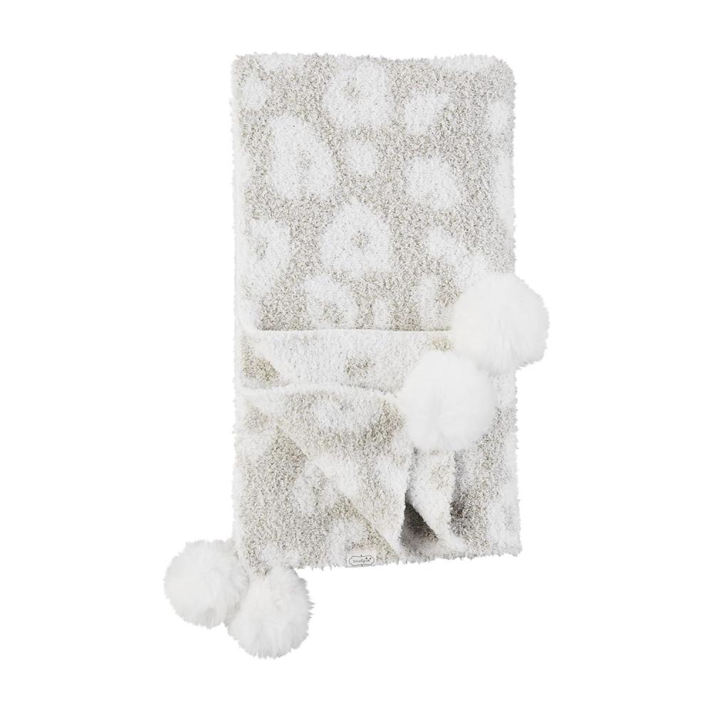imageMud Pie Childrens Nursery Chenille Blanket Grey Leopard 34quot x 28quot