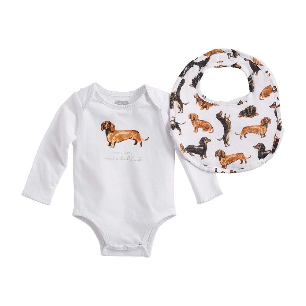 imageMud Pie Dachshund Crawler and BIB Set 06 Month