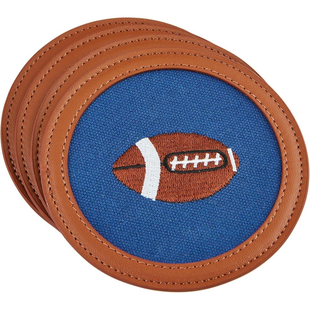imageMud Pie Embroidered Icon Coaster Football 4quot Dia