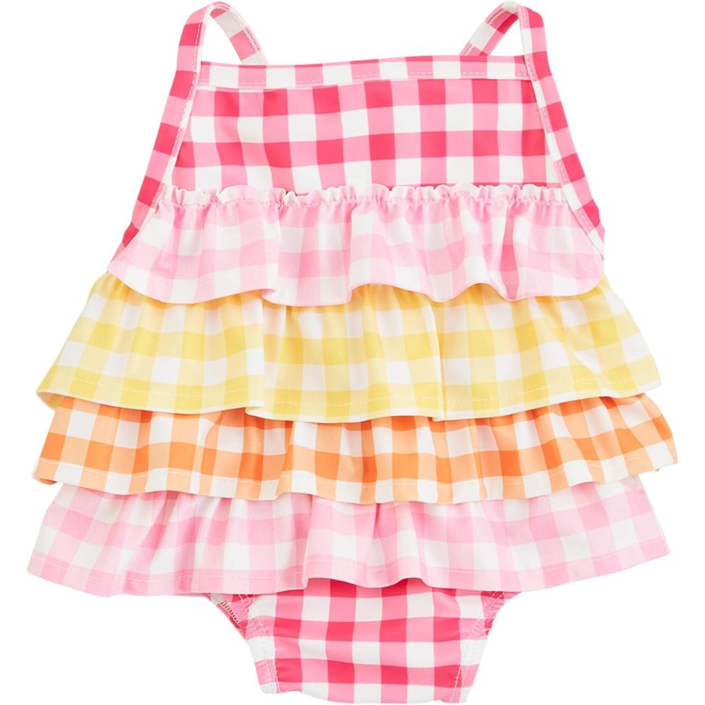 imageMud Pie Girls Girls Gingham Ruffle One PieceGingham Ruffle