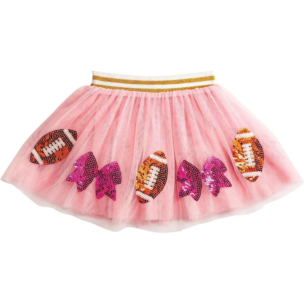 imageMud Pie Girls Pink Sequin Football TutuPink