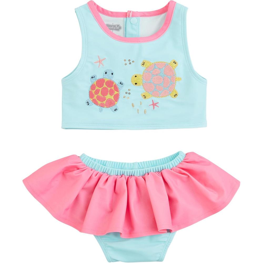 imageMud Pie Girls Standard Turtle Applique 2pc SwimsuitTurtle