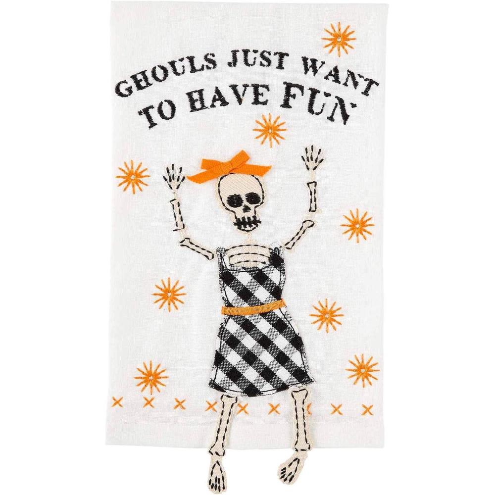imageMud Pie Halloween Dangle Gnome Towel Creep it Real 21quot x 14quot 44000039CGhouls