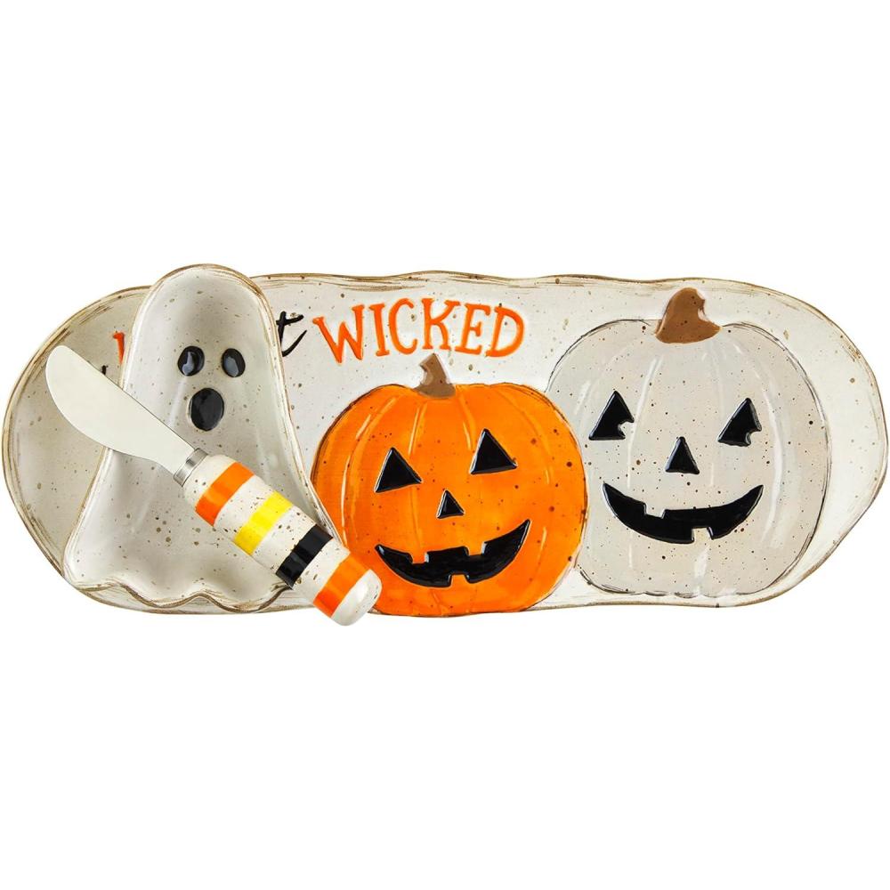 imageMud Pie Halloween Dip and Tray Set Wicked 13quot x 5quotWicked