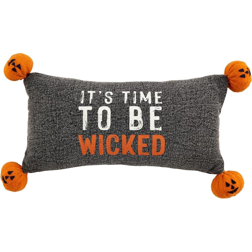 imageMud Pie Halloween Pillow 12quot x 6quot Happy HauntingTime to Be Wicked