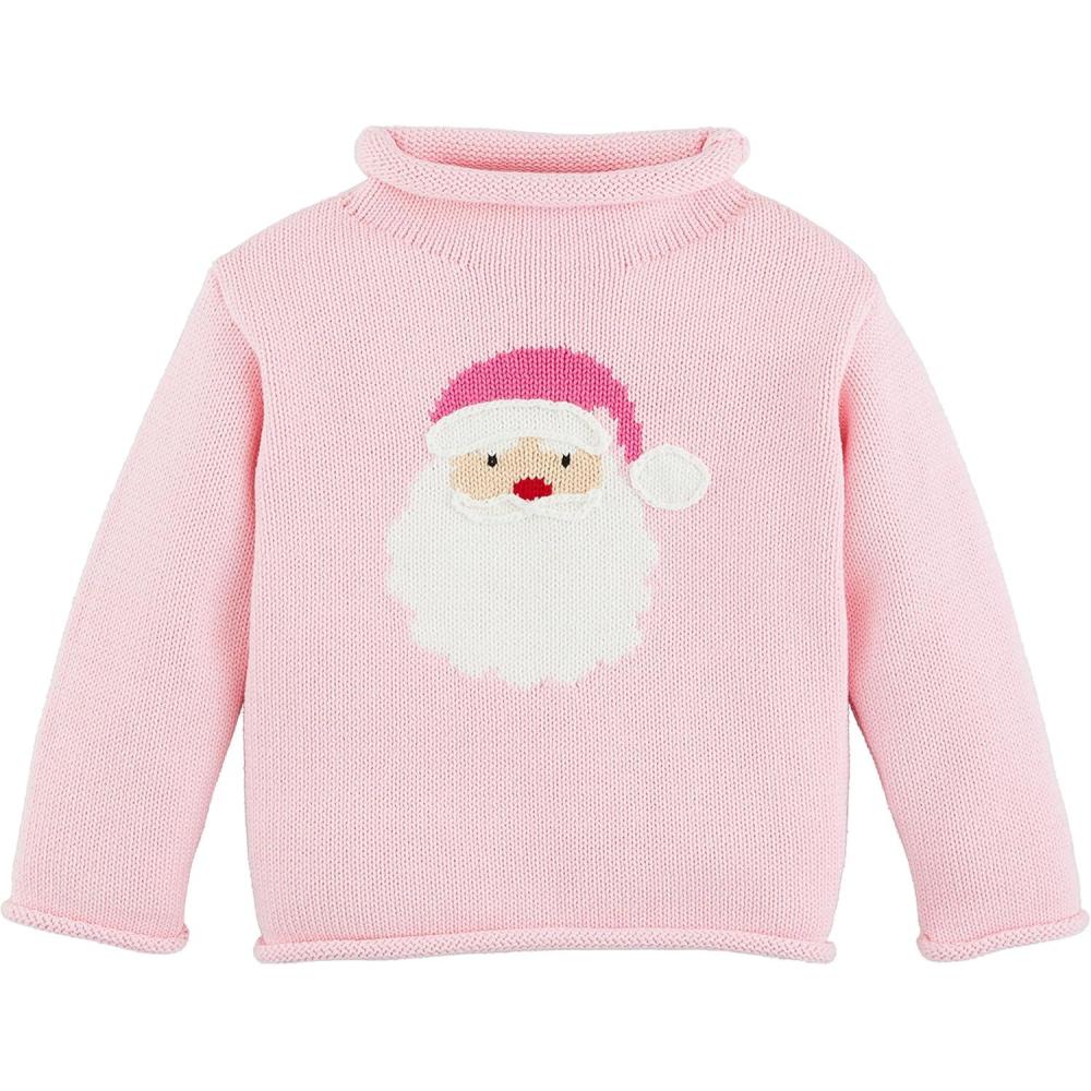 imageMud Pie Kids Children Pink Santa Rollneck Sweater