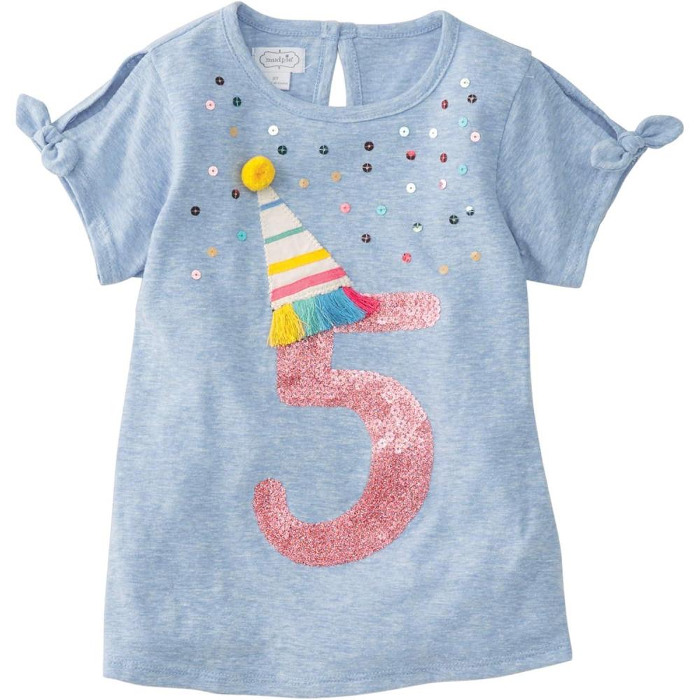 imageMud Pie Kids Girls Birthday TeeFive Birthday Tee