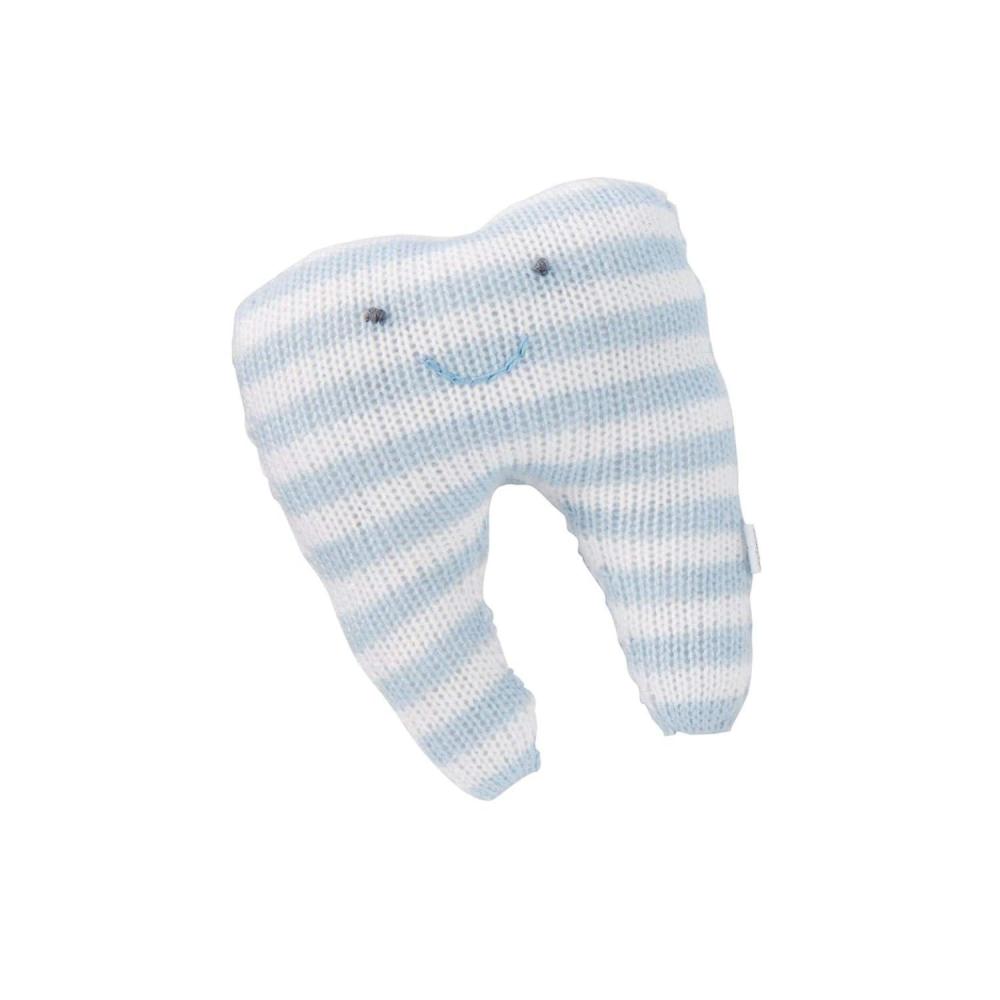 imageMud Pie Knit Tooth Pillow Pink SmallBlue and White Stripe