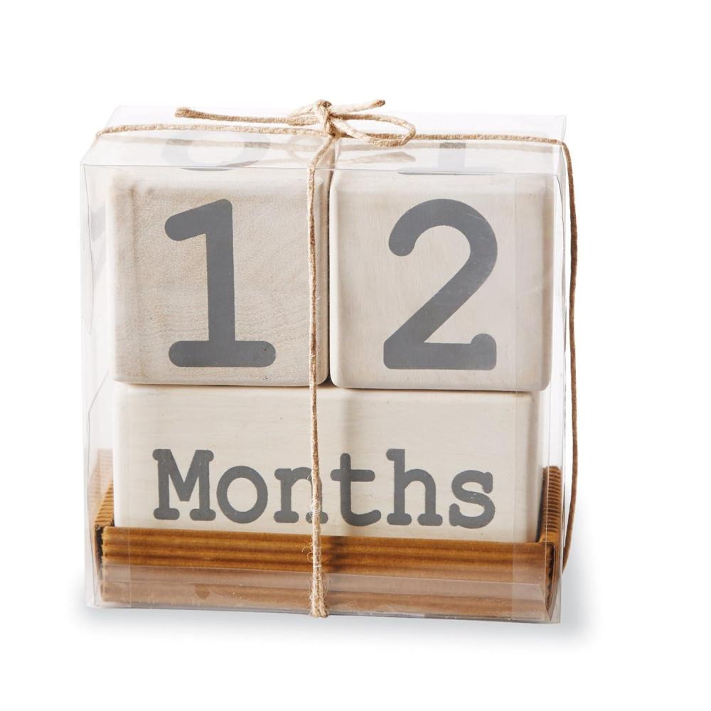 imageMud Pie Milestone Blocks WhiteBlueWood