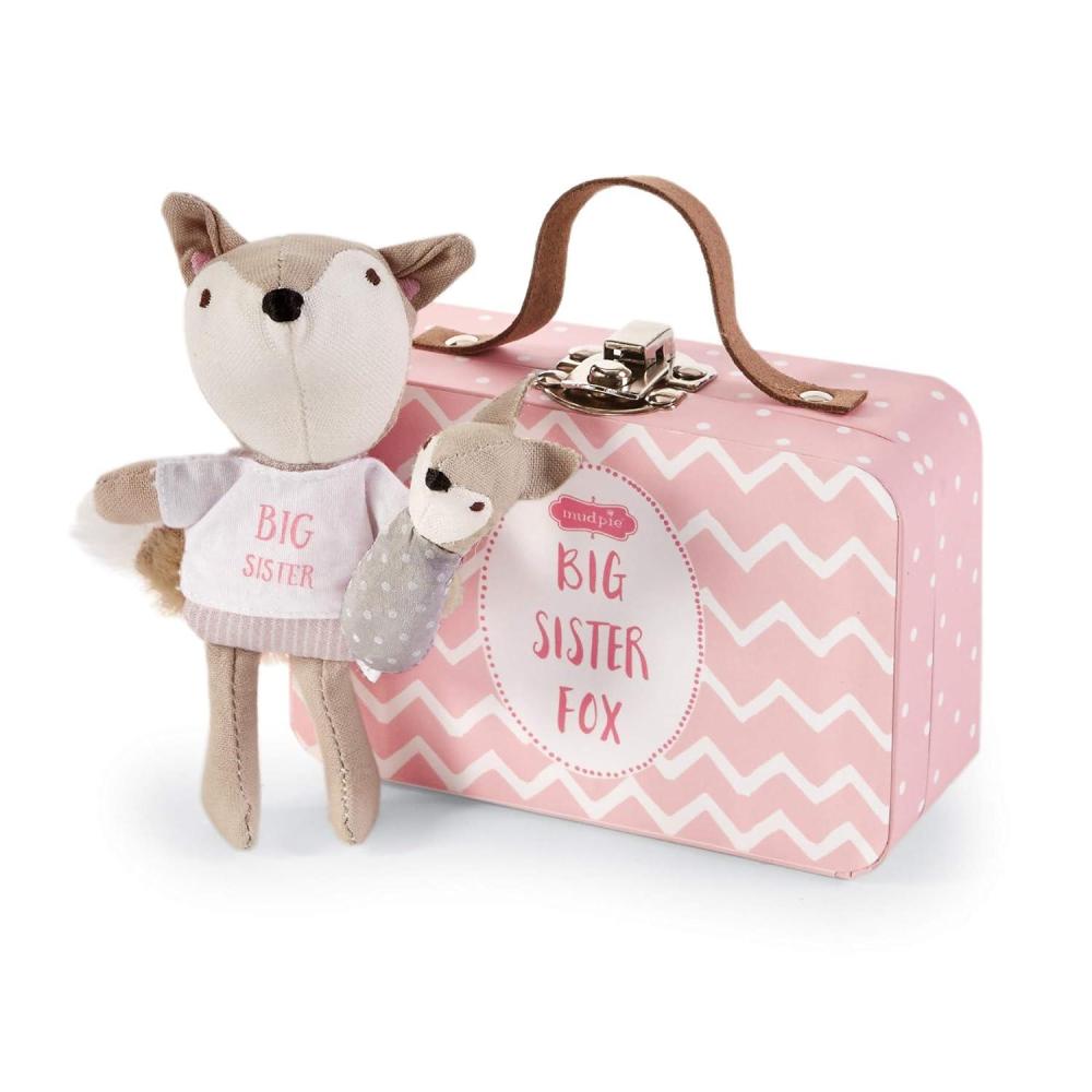 imageMud Pie MiniquotIm A Big Sisterquot Fox Set Pink 45quot x 3quotx 15quot  2 Piece Set