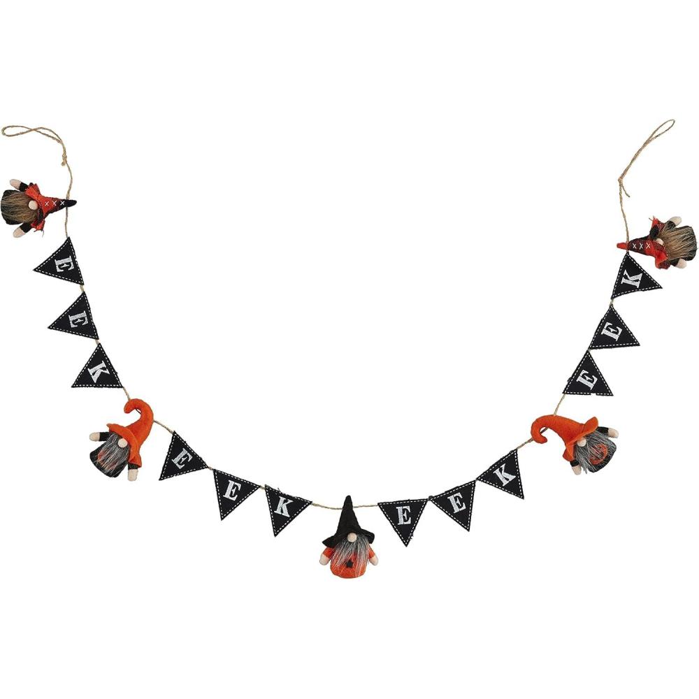 imageMud Pie Mud PieHalloween Gnome Garland Boo 60quot WhiteBlack