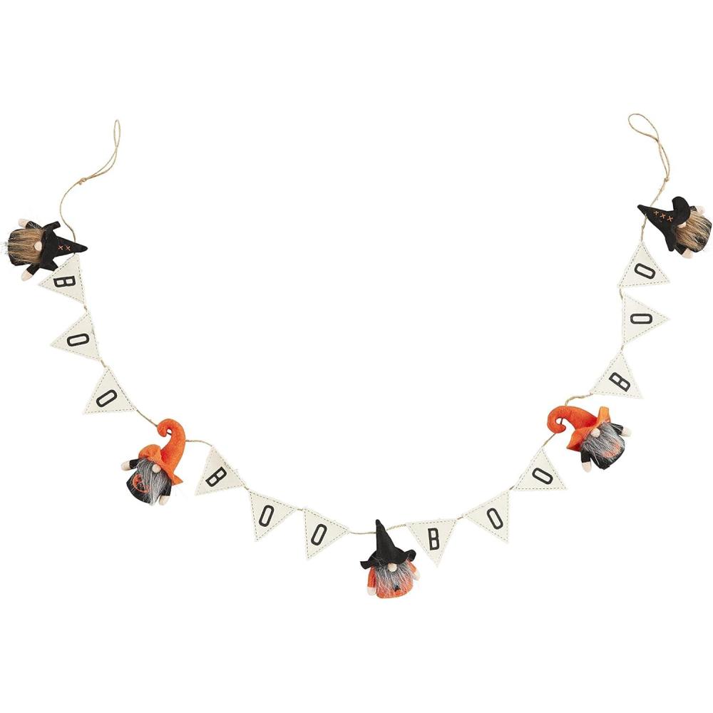 imageMud Pie Mud PieHalloween Gnome Garland Boo 60quot WhiteWhite