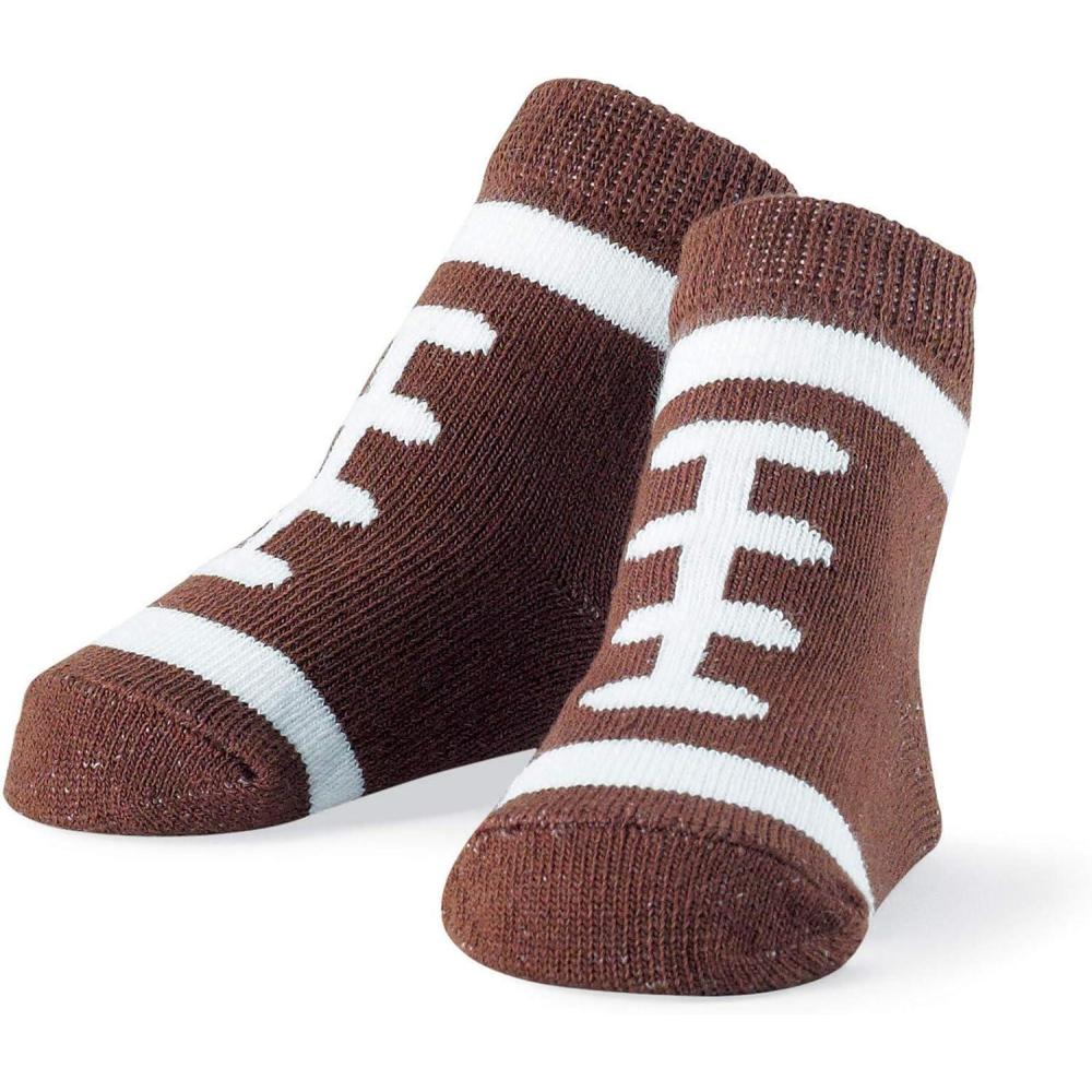 imageMud Pie Newborn BabyBoys Football SocksBrown