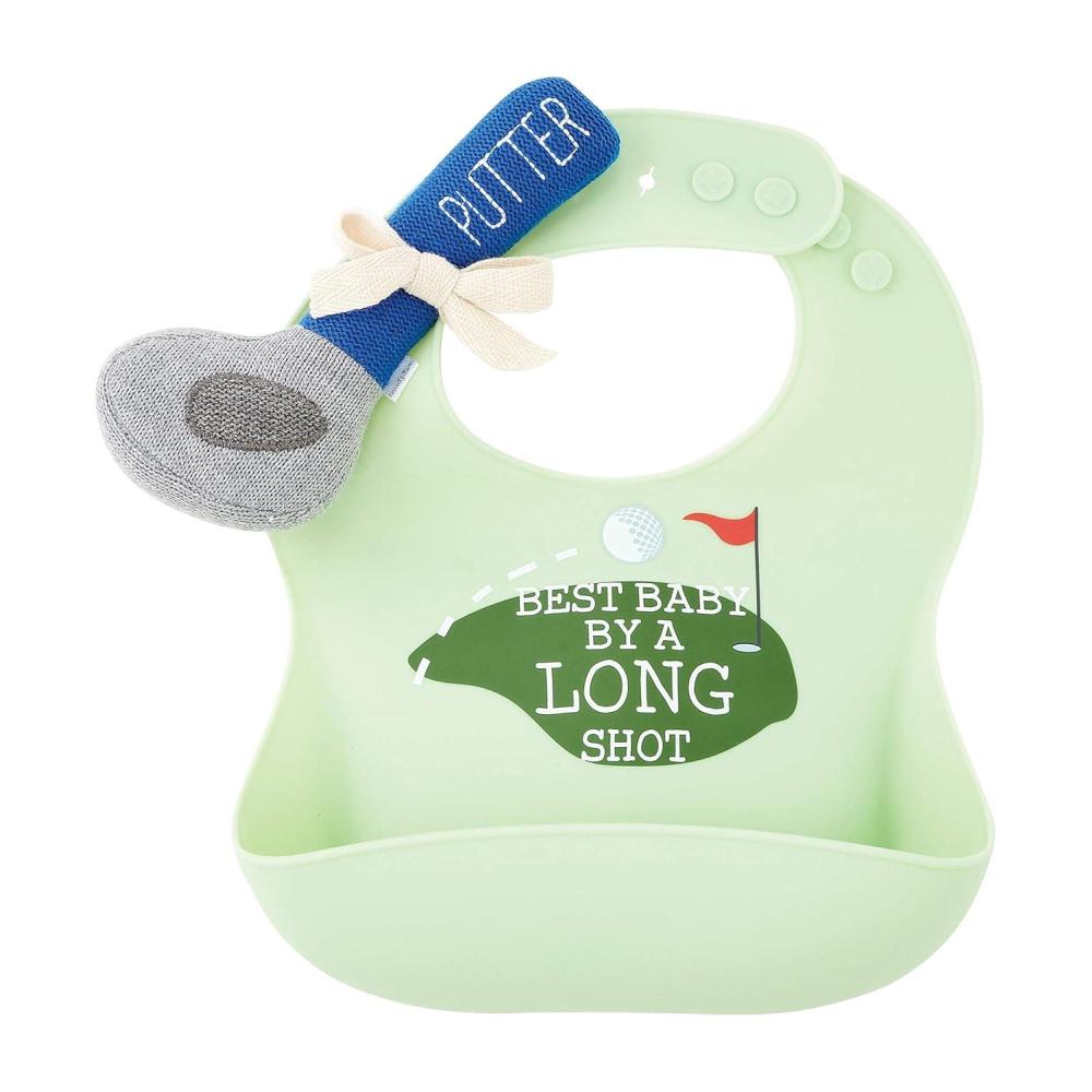 imageMud Pie Silicone Baby Golf Bib Set with Golf Putter Rattle