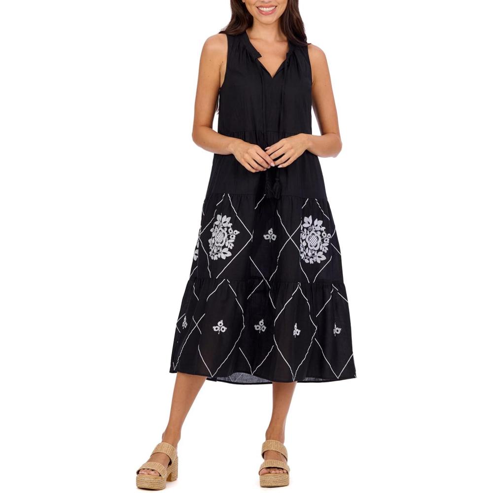 imageMud Pie Womens Bowden Embroidered MidiBlack
