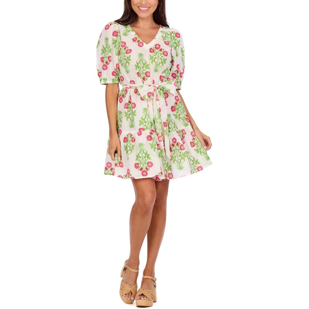 imageMud Pie Womens Womens Audra VNeck DressWhite