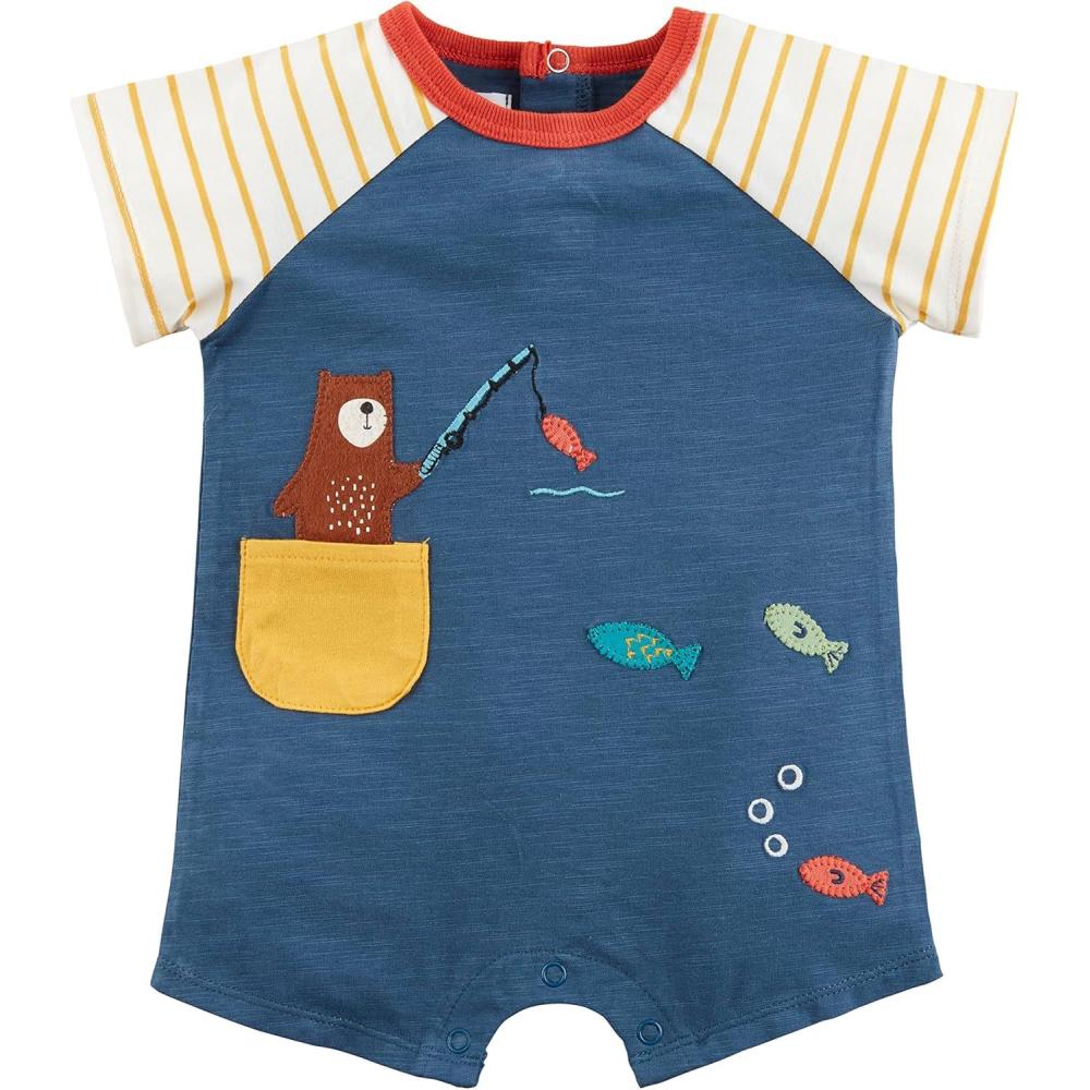 imageMud Pie babyboys Boys ShortallFishing Bear