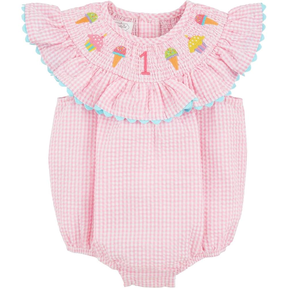 imageMud Pie babygirls Smocked Birthday BubblePink Gingham