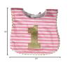 Mud Pie Baby Girl Birthday Bib, Stripe, One Size