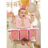 Mud Pie Baby Girl Birthday Bib, Stripe, One Size