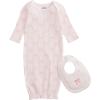Mud Pie Baby Girls Mud Pie Kids Bow Print Gown and Bib Set