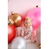 Mud Pie Baby-Girls Girls Dress(Pink Vintage Santa)