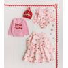 Mud Pie Girls Kids Christmas Santa Baby Sweater(Pink)