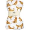 Mud Pie Golden Retriever Print Muslin Baby Swaddle Blanket, 47″ x 47″(Golden Retriever)