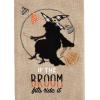 Mud Pie Halloween Embellished Tea Towel, Broom, 26″ x 18″
