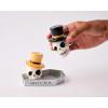Mud Pie Halloween Ghost Salt & Pepper Set, assembled 3 1/4″ x 4 1/2″(Skull)