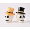 Mud Pie Halloween Ghost Salt & Pepper Set, assembled 3 1/4″ x 4 1/2″(Skull)