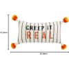 Mud Pie Halloween Pillow, 12″ x 6″, Happy Haunting(Creep It Real)