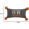 Mud Pie Halloween Pillow, 12″ x 6″, Happy Haunting(Time to Be Wicked)