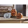 Mud Pie Tin Pumpkin Lantern, White, 10.5″ x 8.75″