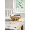 Mud Pie Water Hyacinth Serving Bowl Set, White/Tan, bowl 4.5″ x 10″ dia