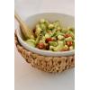 Mud Pie Water Hyacinth Serving Bowl Set, White/Tan, bowl 4.5″ x 10″ dia