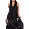 Mud Pie Women’s Bowden Embroidered Midi(Black)