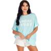 Mud Pie Women’s Nate Patch Tee(Blue)