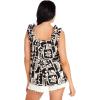 Mud Pie Womens Women’s Charlie Ruffle Top(Black)