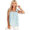 Mud Pie Womens Women’s Charlie Ruffle Top(Blue)