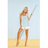 Mud Pie Womens Women’s Charlie Ruffle Top(Blue)
