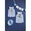 Mud Pie baby-boys Mud Pie 1st Birthday Boy Jon Jon(Blue yellow green)