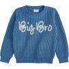 Mud Pie Baby Boys Kids Blue Big Bro Sweater(Blue)