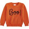 Mud Pie Baby Boys Kids Boo Chainstitch Sweater(Orange)