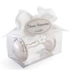 Mud Pie Baby Classic Keepsakes Silver-Plate Rattle, Cross(Cross)