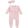 Mud Pie Baby Girl Sleeper(Pink Rib)